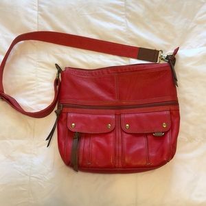 Large Red Crossbody Fossil Purse